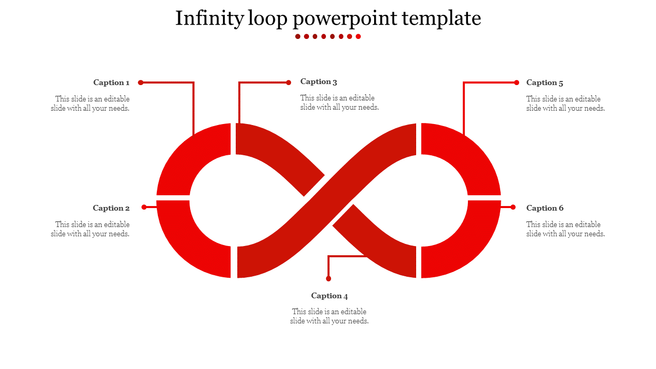 infinity loop powerpoint template-Red